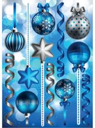 Новогодние наклейки Минск Синие шарики NL 4004